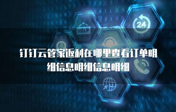 钉钉云管家返利在哪里查看订单明细信息明细信息明细
