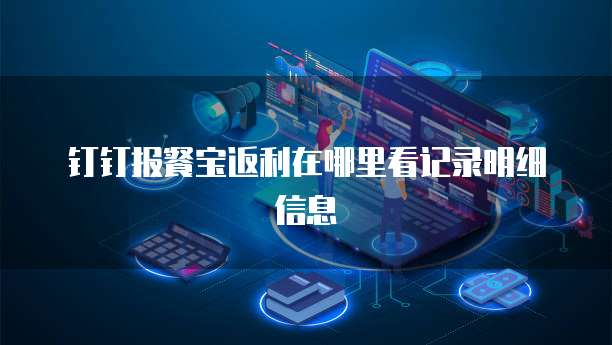 钉钉报餐宝返利在哪里看记录明细信息