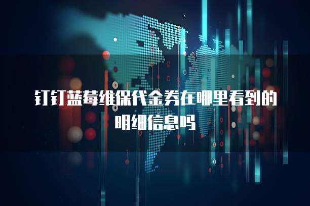钉钉蓝莓维保代金券在哪里看到的明细信息吗