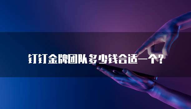 钉钉金牌团队多少钱合适一个？