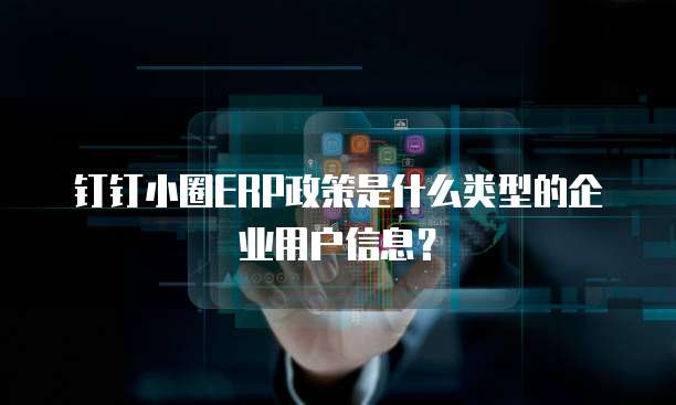 钉钉小圈ERP政策是什么类型的企业用户信息？
