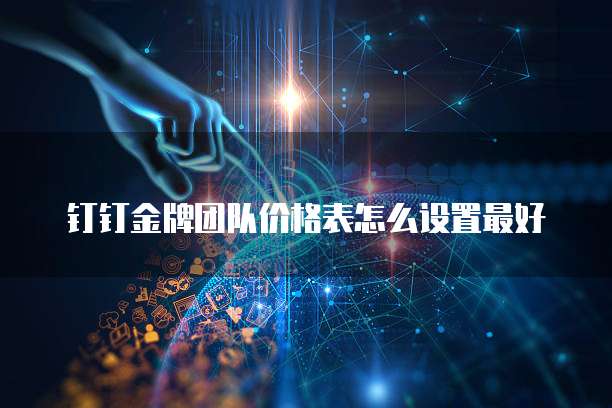 钉钉金牌团队价格表怎么设置最好
