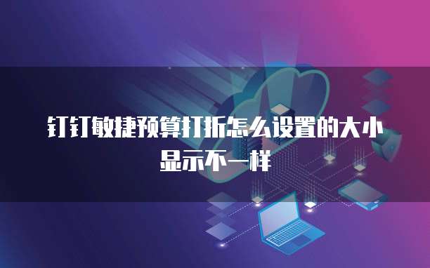 钉钉敏捷预算打折怎么设置的大小显示不一样