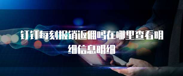 钉钉每刻报销返佣吗在哪里查看明细信息明细