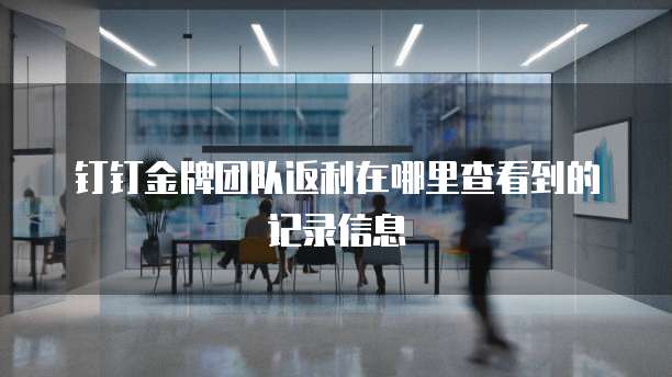钉钉金牌团队返利在哪里查看到的记录信息