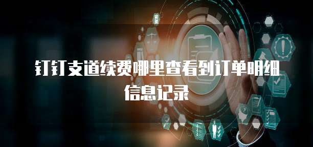钉钉支道续费哪里查看到订单明细信息记录