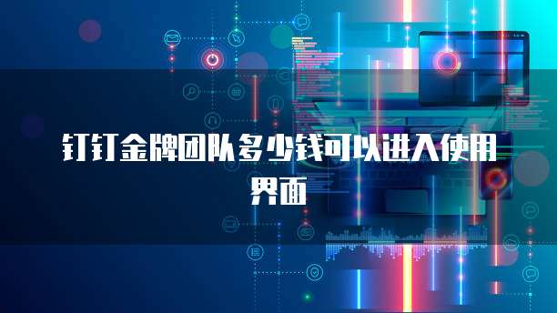 钉钉金牌团队多少钱可以进入使用界面