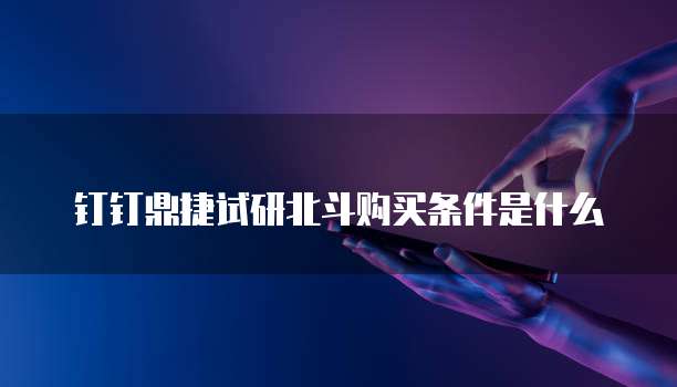 钉钉鼎捷试研北斗购买条件是什么