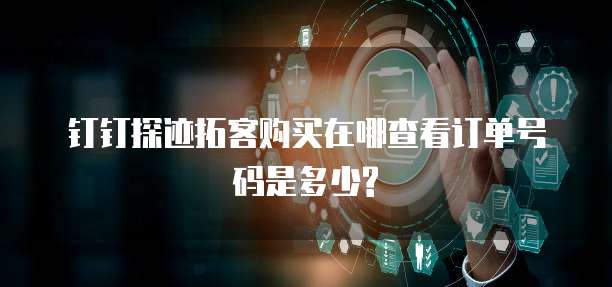 钉钉探迹拓客购买在哪查看订单号码是多少?