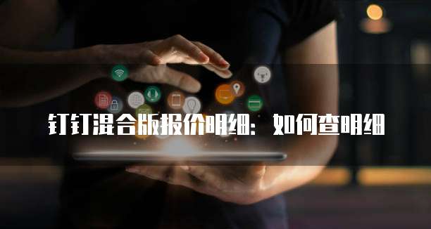 钉钉混合版报价明细：如何查明细