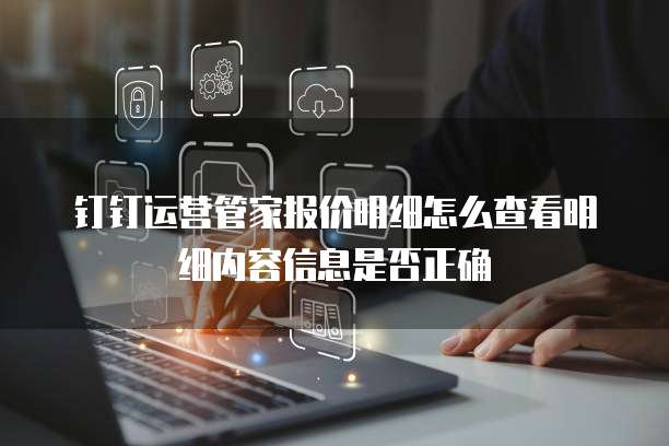 钉钉运营管家报价明细怎么查看明细内容信息是否正确