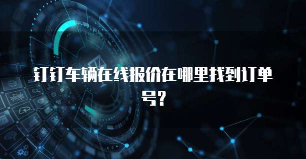 钉钉车辆在线报价在哪里找到订单号?