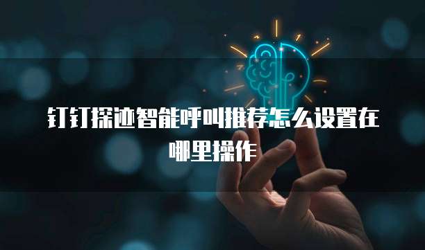 钉钉探迹智能呼叫推荐怎么设置在哪里操作