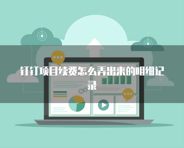 钉钉项目续费怎么弄出来的明细记录