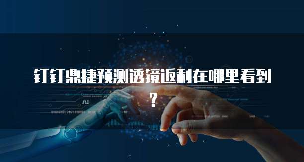 钉钉鼎捷预测透镜返利在哪里看到?