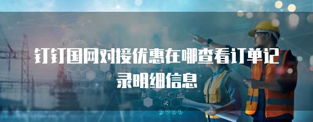 钉钉国网对接优惠在哪查看订单记录明细信息
