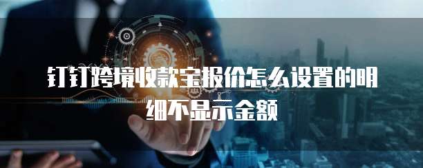 钉钉跨境收款宝报价怎么设置的明细不显示金额