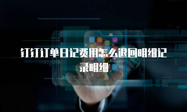 钉钉订单日记费用怎么退回明细记录明细