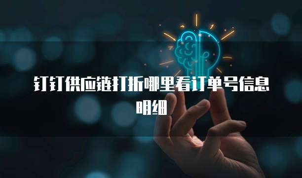 钉钉供应链打折哪里看订单号信息明细