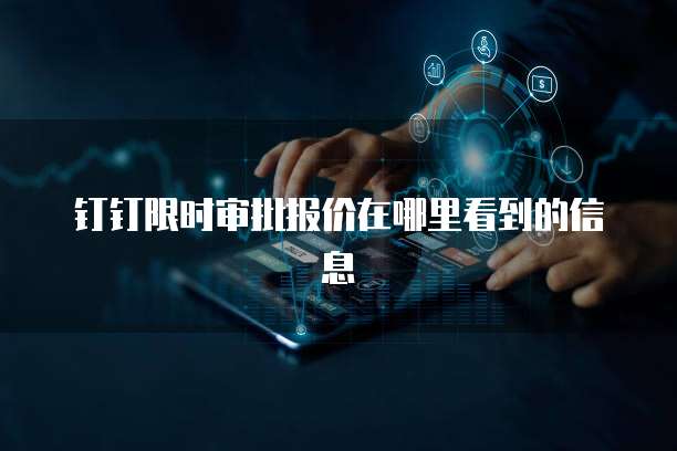 钉钉限时审批报价在哪里看到的信息
