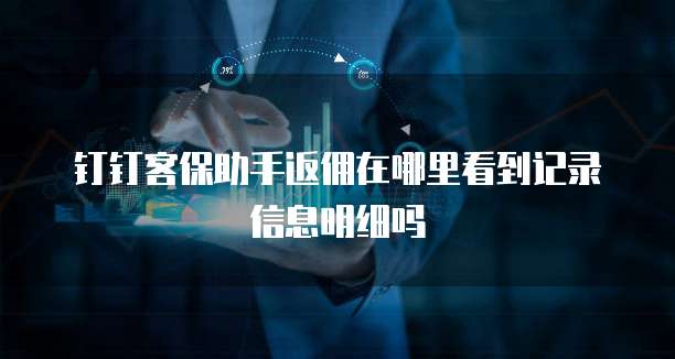 钉钉客保助手返佣在哪里看到记录信息明细吗