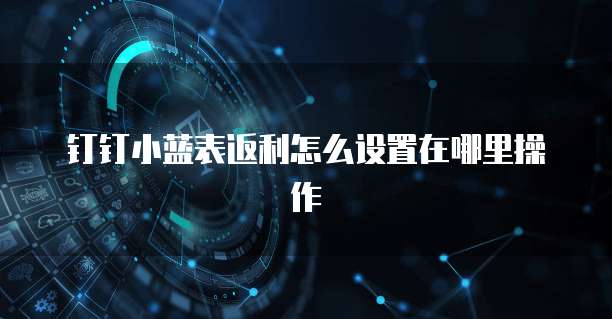 钉钉小蓝表返利怎么设置在哪里操作