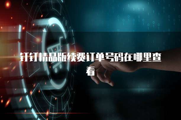 钉钉精品版续费订单号码在哪里查看