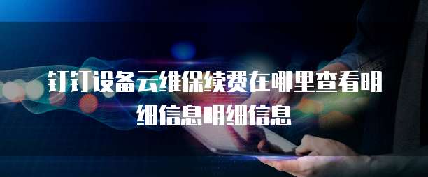 钉钉设备云维保续费在哪里查看明细信息明细信息