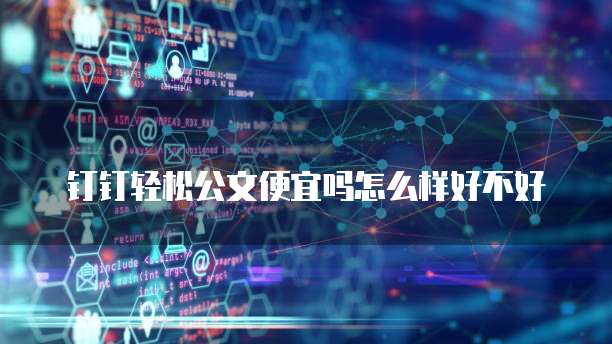 钉钉轻松公文便宜吗怎么样好不好