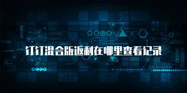 钉钉混合版返利在哪里查看记录