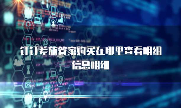 钉钉差旅管家购买在哪里查看明细信息明细