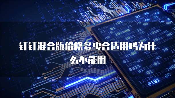 钉钉混合版价格多少合适用吗为什么不能用