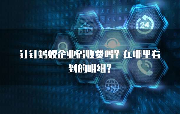 钉钉蚂蚁企业码收费吗?在哪里看到的明细?