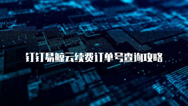 钉钉易鲸云续费订单号查询攻略