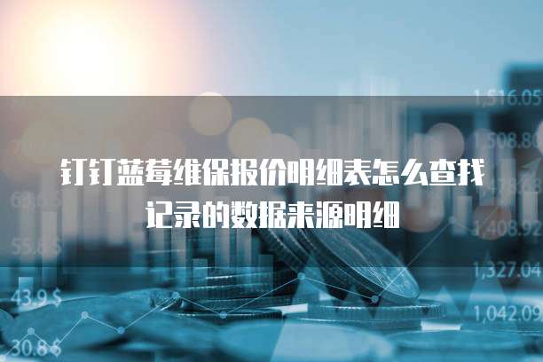 钉钉蓝莓维保报价明细表怎么查找记录的数据来源明细