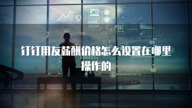 钉钉用友薪酬价格怎么设置在哪里操作的