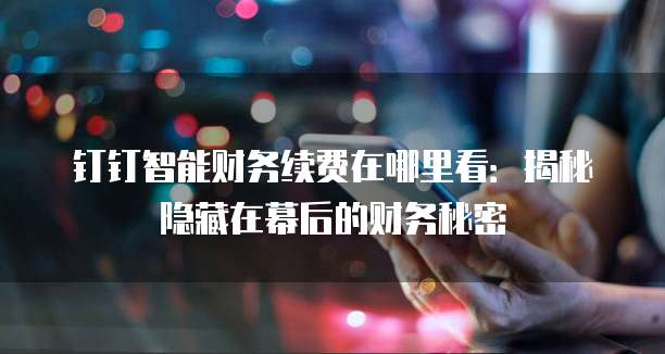 钉钉智能财务续费在哪里看：揭秘隐藏在幕后的财务秘密