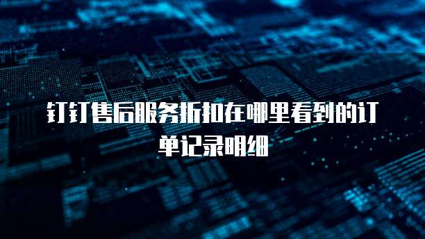 钉钉售后服务折扣在哪里看到的订单记录明细