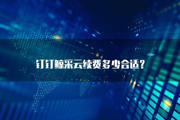 钉钉鲸采云续费多少合适？