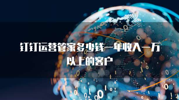 钉钉运营管家多少钱一年收入一万以上的客户