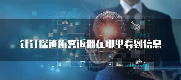 钉钉探迹拓客返佣在哪里看到信息
