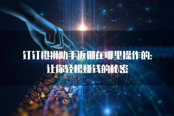 钉钉橙狮助手返佣在哪里操作的：让你轻松赚钱的秘密