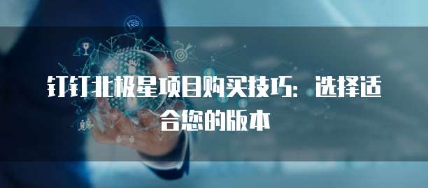钉钉北极星项目购买技巧:选择适合您的版本