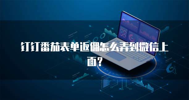 钉钉番茄表单返佣怎么弄到微信上面?