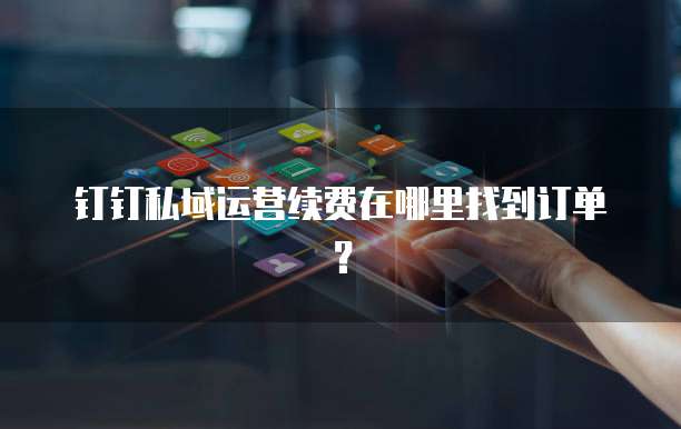 钉钉私域运营续费在哪里找到订单？