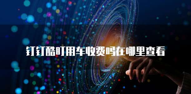 钉钉酷盯用车收费吗在哪里查看