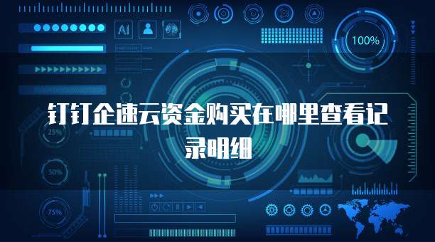 钉钉企速云资金购买在哪里查看记录明细