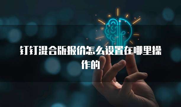 钉钉混合版报价怎么设置在哪里操作的