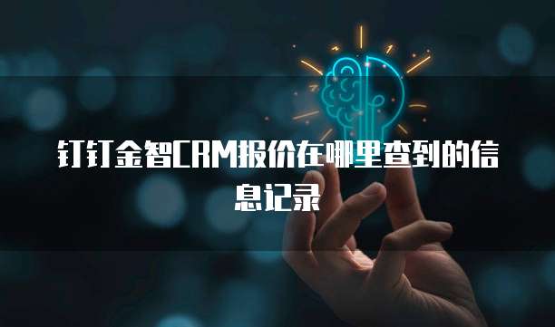 钉钉金智CRM报价在哪里查到的信息记录