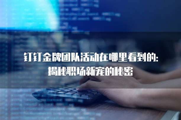钉钉金牌团队活动在哪里看到的:揭秘职场新宠的秘密